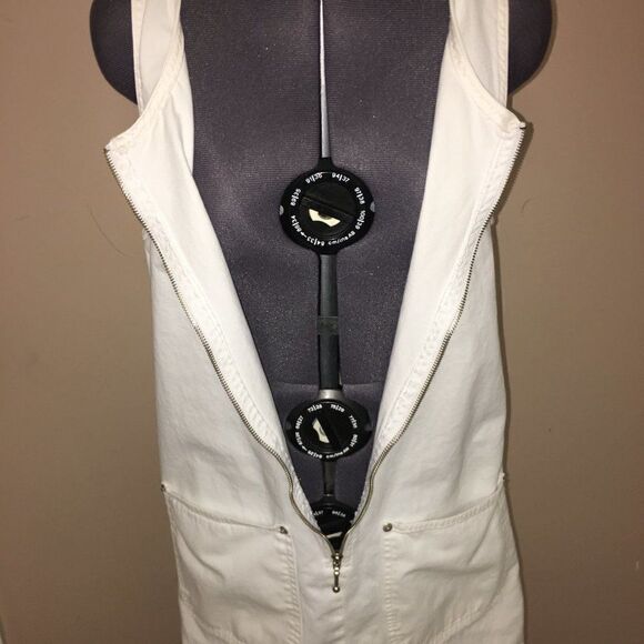 Express White Denim Zip Front Dress Small - Picture 3 of 8